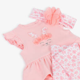 ليتل مي-طقم زهري للبنات بتصميم الأرنب المزهر | Childrensalon Outlet