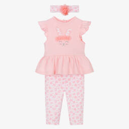 ليتل مي-طقم زهري للبنات بتصميم الأرنب المزهر | Childrensalon Outlet