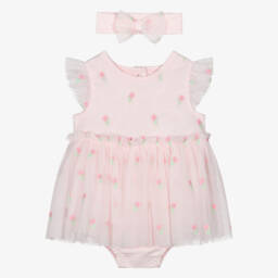 Little Me-Girls Pink Floral Tulle Dress Ensemble | Childrensalon Outlet