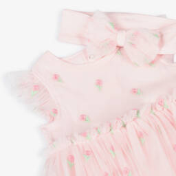 Little Me-Girls Pink Floral Tulle Dress Ensemble | Childrensalon Outlet