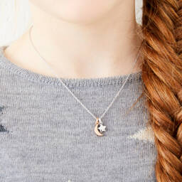 Little Star-Girls Silver Celestial Charm Necklace | Childrensalon Outlet
