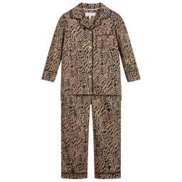 LiTTLE YOLKE-Beige Animal Print Pyjamas | Childrensalon Outlet