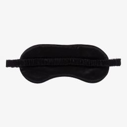 LiTTLE YOLKE-Black Floral Silk Eye Mask | Childrensalon Outlet