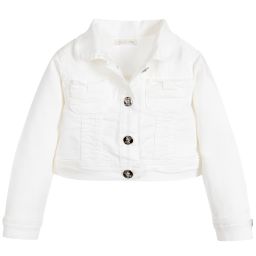 Liu Jo-جاكيت قصير قطن تويل لون عاجي للبنات | Childrensalon Outlet