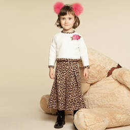 Loredana-Beige Leopard Print Culottes | Childrensalon Outlet