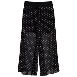 Loredana-Black Dotted Chiffon Culottes | Childrensalon Outlet