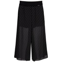 Loredana-Black Dotted Chiffon Culottes | Childrensalon Outlet