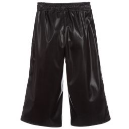 Loredana-Black Faux Leather Culottes | Childrensalon Outlet
