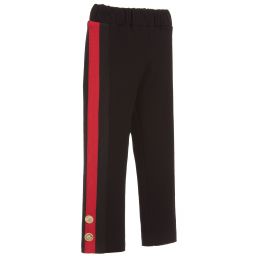 Loredana-Black & Red Trim Trousers | Childrensalon Outlet