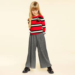 Loredana-Girls Glittery Silver Culottes | Childrensalon Outlet