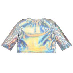 Loredana-Girls Silver Cropped Jacket | Childrensalon Outlet