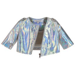 Loredana-Girls Silver Cropped Jacket | Childrensalon Outlet