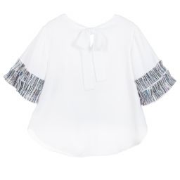 Loredana-Girls White Crêpe Chiffon Top | Childrensalon Outlet