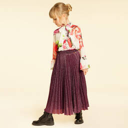Loredana Le Bellissime-Glittery Pink Pleated Skirt | Childrensalon Outlet