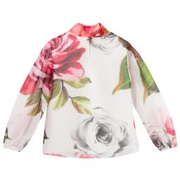 Loredana Ле Беллиссиме-Pink Floral Chiffon Blouse | Childrensalon Outlet