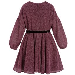 Loredana-Pink Glitter Jersey Dress  | Childrensalon Outlet