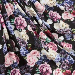 لاف ميد لاف-فستان شيفون  بطبعة ورود  لون أسود | Childrensalon Outlet