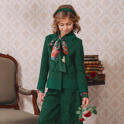 Love Made Love-Girls Green Lace Jacket | Childrensalon Outlet
