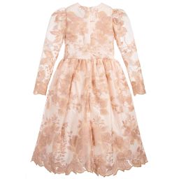 Love Made Love-Pink Embroidered Tulle Dress | Childrensalon Outlet