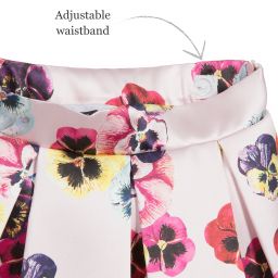 Love Made Love-Pink Pansy Print Skater Skirt  | Childrensalon Outlet