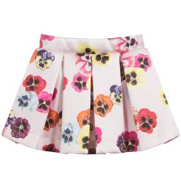 Love Made Love-Pink Pansy Print Skater Skirt  | Childrensalon Outlet
