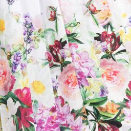 لاف ميد لاف-تنورة ساتان بطبعة ورود لون أبيض | Childrensalon Outlet