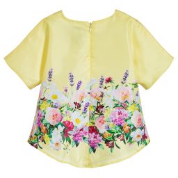Love Made Love-Yellow Floral Satin Top | Childrensalon Outlet