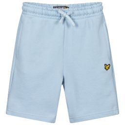 Lyle & Scott-Blue Cotton Jersey Logo Shorts | Childrensalon Outlet