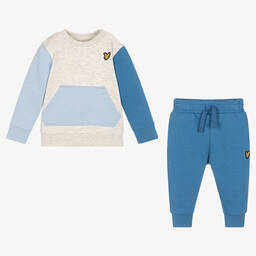 Lyle & Scott-Boys Blue & Grey Jersey Tracksuit | Childrensalon Outlet