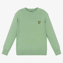 Lyle & Scott-Boys Green Cotton & Wool Logo Sweater | Childrensalon Outlet