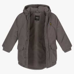 Lyle & Scott-Boys Grey Hooded Coat | Childrensalon Outlet