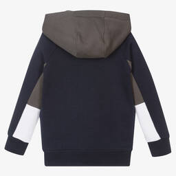 Lyle & Scott-Boys Navy Blue Cotton Zip-Up Hoodie | Childrensalon Outlet