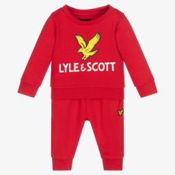 لايل آند سكوت-Boys Red Cotton Tracksuit | Childrensalon Outlet