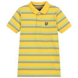 Lyle & Scott-Boys Yellow Cotton Polo Shirt | Childrensalon Outlet