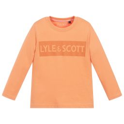 Lyle & Scott-Orange Cotton Logo Top | Childrensalon Outlet