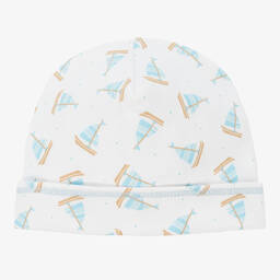 ماغنوليا بيبي-قبعة قطن بيما لون أبيض للمواليد | Childrensalon Outlet