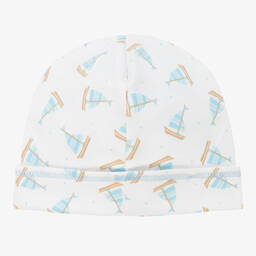 ماغنوليا بيبي-قبعة قطن بيما لون أبيض للمواليد | Childrensalon Outlet