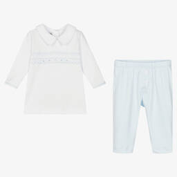 Magnolia Baby-Белый топ и голубые штанишки из хлопка | Childrensalon Outlet