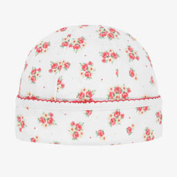 Magnolia Baby-Baby Girls White & Red Smocked Annalise Hat | Childrensalon Outlet