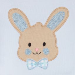 Magnolia Baby-Blue Cotton Bunny Babygrow | Childrensalon Outlet