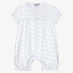 Magnolia Baby-Blue Pima Cotton Baby Shortie | Childrensalon Outlet