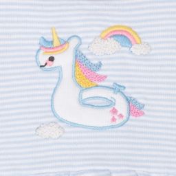 Magnolia Baby-Blue Unicorn Baby Dress Set | Childrensalon Outlet