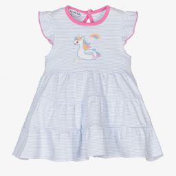 Magnolia Baby-Blue Unicorn Baby Dress Set | Childrensalon Outlet
