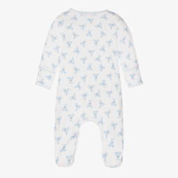 Magnolia Baby-أفرول بيبي غرو قطن بيما لون أبيض وأزرق للمواليد | Childrensalon Outlet