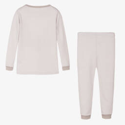 Magnolia Baby-Серая пижама из хлопка пима в полоску | Childrensalon Outlet