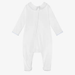 Magnolia Baby-Белый хлопковый комбинезон со сборками | Childrensalon Outlet