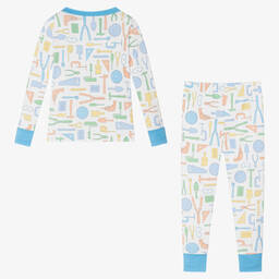 Magnolia Baby-Белая пижама из хлопка пима с инструментами | Childrensalon Outlet