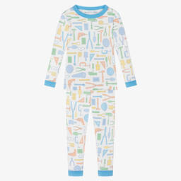 Magnolia Baby-Белая пижама из хлопка пима с инструментами | Childrensalon Outlet