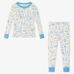 Magnolia Baby-Белая пижама из хлопка пима с инструментами | Childrensalon Outlet
