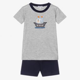 ماغنوليا بيبي-بيجاما قطن لون رمادي وكحلي للأولاد | Childrensalon Outlet